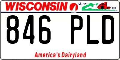 WI license plate 846PLD