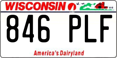 WI license plate 846PLF