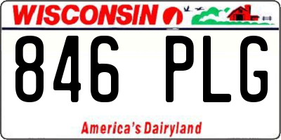 WI license plate 846PLG