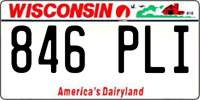 WI license plate 846PLI