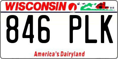 WI license plate 846PLK