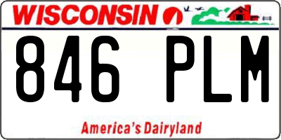 WI license plate 846PLM
