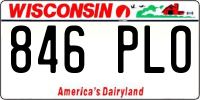 WI license plate 846PLO