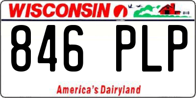 WI license plate 846PLP