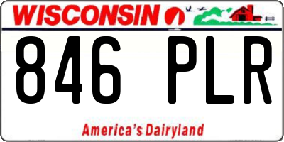 WI license plate 846PLR