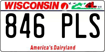 WI license plate 846PLS