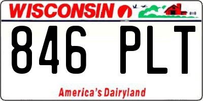 WI license plate 846PLT
