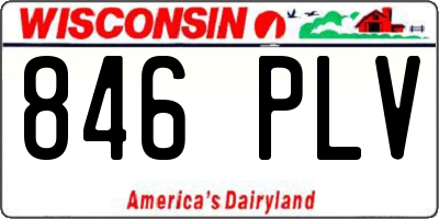 WI license plate 846PLV