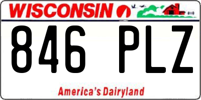 WI license plate 846PLZ