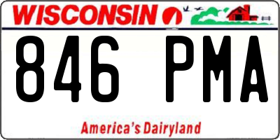 WI license plate 846PMA