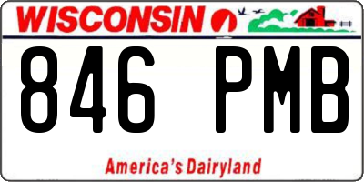 WI license plate 846PMB