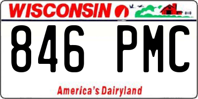 WI license plate 846PMC