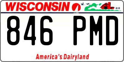 WI license plate 846PMD