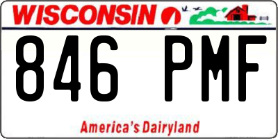 WI license plate 846PMF