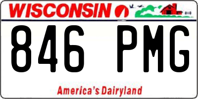 WI license plate 846PMG