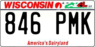 WI license plate 846PMK