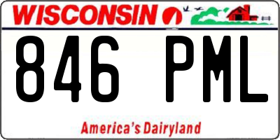 WI license plate 846PML