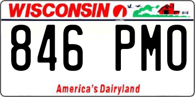 WI license plate 846PMO