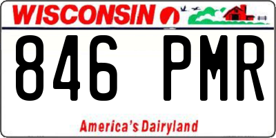 WI license plate 846PMR