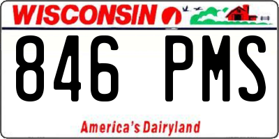 WI license plate 846PMS