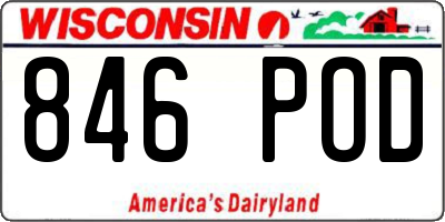 WI license plate 846POD