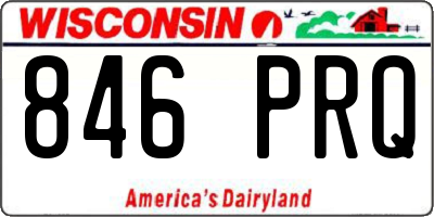 WI license plate 846PRQ
