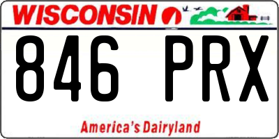 WI license plate 846PRX