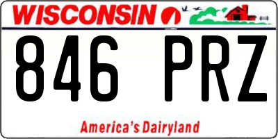 WI license plate 846PRZ