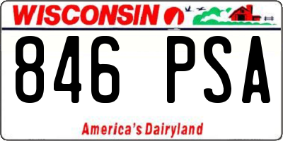 WI license plate 846PSA