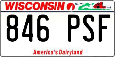 WI license plate 846PSF