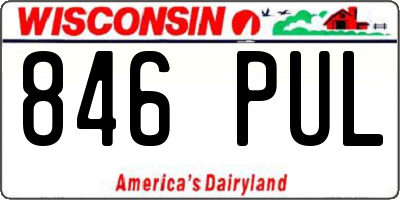 WI license plate 846PUL