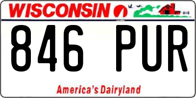 WI license plate 846PUR