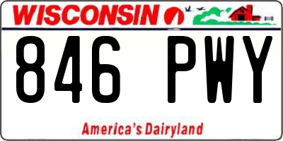 WI license plate 846PWY