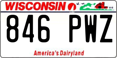 WI license plate 846PWZ