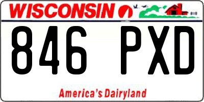 WI license plate 846PXD