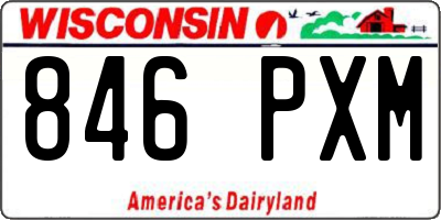 WI license plate 846PXM