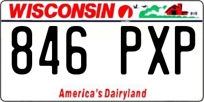 WI license plate 846PXP
