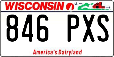 WI license plate 846PXS