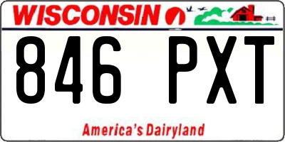 WI license plate 846PXT