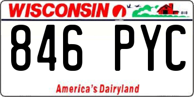 WI license plate 846PYC