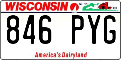 WI license plate 846PYG