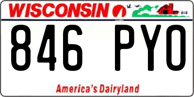WI license plate 846PYO