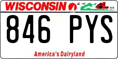 WI license plate 846PYS