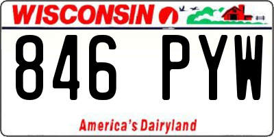 WI license plate 846PYW