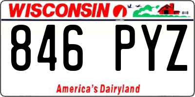 WI license plate 846PYZ