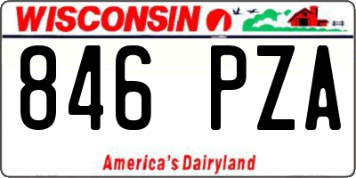WI license plate 846PZA