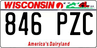 WI license plate 846PZC