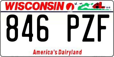 WI license plate 846PZF