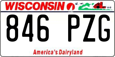 WI license plate 846PZG