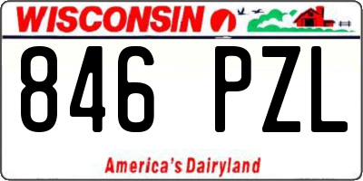 WI license plate 846PZL